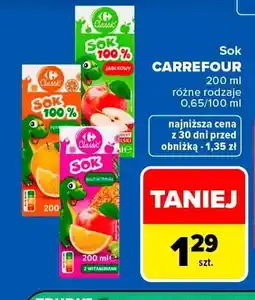 Carrefour Sok jabłkowy Carrefour Classic oferta