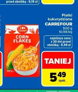 Carrefour Płatki kukurydziane Carrefour Classic oferta
