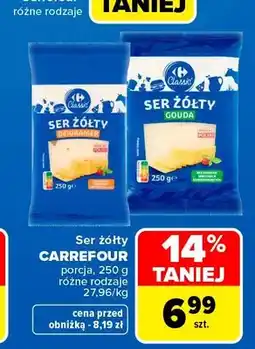 Carrefour Ser żółty Dziuramer porcja Carrefour Classic oferta