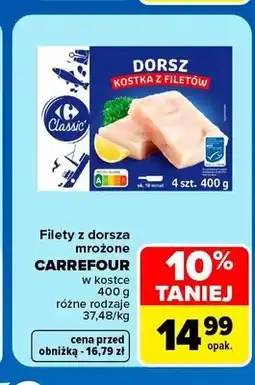 Carrefour Filety z dorsza mrożone Carrefour w kostce oferta