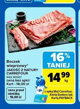 Carrefour Boczek wieprzowy bez kości Jakość z Natury Carrefour oferta