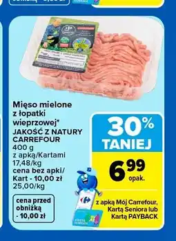 Carrefour Mięso mielone z łopatki wieprzowej Jakość z Natury Carrefour oferta