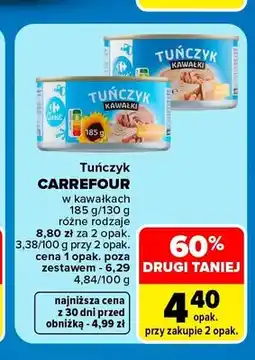 Carrefour Tuńczyk w kawałkach w oleju Carrefour oferta