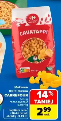 Carrefour Makaron 100% durum Carrefour Classic cavatappi oferta
