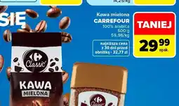 Carrefour Kawa mielona Carrefour Classic 100% Arabica oferta