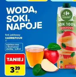 Carrefour Sok jabłkowy Carrefour Classic 100% oferta