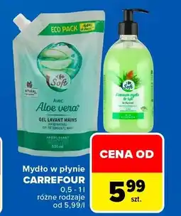 Carrefour Mydło w płynie zapas Carrefour Soft Aloe Vera oferta