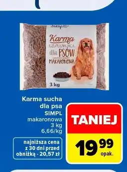 Carrefour Karma sucha dla psa SIMPL makaronowa oferta