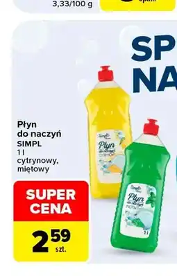 Carrefour Płyn do naczyń miętowy SIMPL oferta
