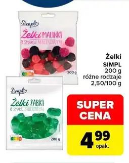 Carrefour Żelki malinki o smaku malinowym Simply oferta