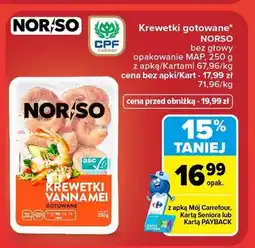 Carrefour Krewetki gotowane Norso bez głowy oferta