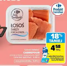 Carrefour Łosoś świeży porcja z fileta Carrefour oferta