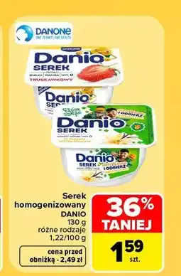 Carrefour Serek homogenizowany truskawkowy Danio oferta