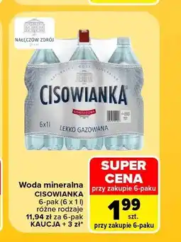 Carrefour Woda mineralna gazowana Cisowianka 6-pak oferta