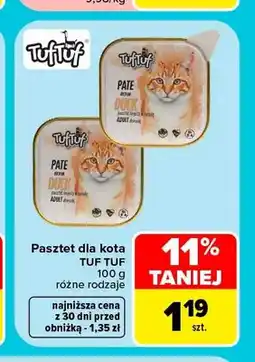 Carrefour Pasztet dla kota Tuf Tuf z kaczką oferta