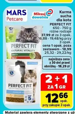 Carrefour Karma sucha dla kota Perfect Fit Natural Vitality Adult 1+ oferta