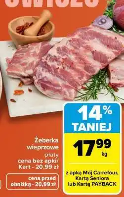 Carrefour Žeberka wieprzowe platy oferta