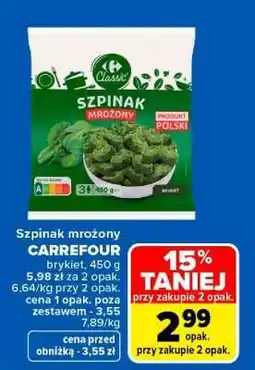 Carrefour Szpinak mrożony oferta