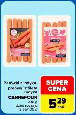 Carrefour Parówki z indyka, parówki z fileta indyka oferta