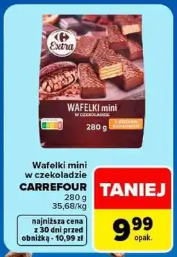 Carrefour Wafelki mini w czekoladzie Carrefour oferta