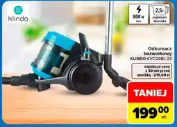 Carrefour Odkurzacz bezworkowy KLINDO KVC29BL-23 oferta