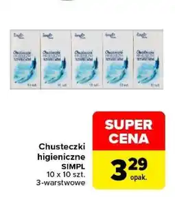 Carrefour Chusteczki higieniczne SIMPL oferta