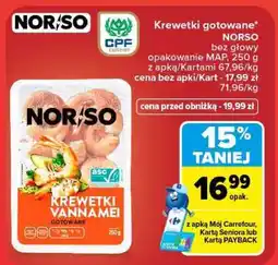 Carrefour NORSO Krewetki gotowane oferta