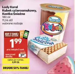 Delikatesy Centrum Lody Koral Kubek czterosmakowy, Kostka Śnieżna oferta