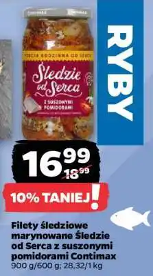 Netto Filety śledziowe marynowane Śledzie od Serca z suszonymi pomidorami Contimax oferta