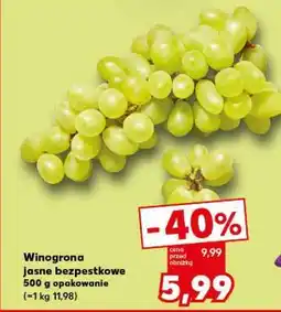 Kaufland Winogrona jasne bezpestkowe 500 g opakowanie oferta