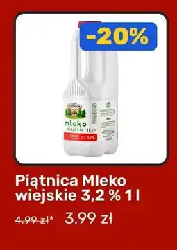 Biedronka Piątnica Mleko wiejskie 3,2 % 1 l oferta