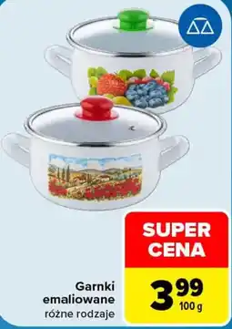 Carrefour Garnki emaliowane różne rodzaje oferta