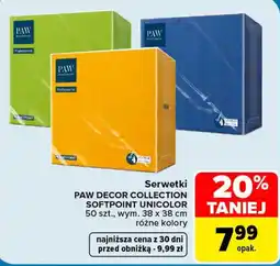 Carrefour Serwetki PAW DECOR COLLECTION SOFTPOINT UNICOLOR oferta