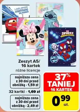 Carrefour Zeszyt A5/16 kartek oferta