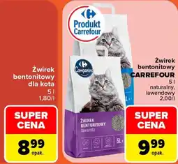 Carrefour Żwirek bentonitowy lawenda oferta