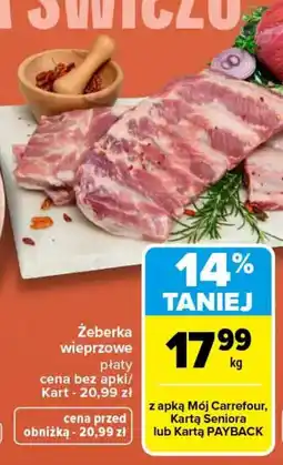 Carrefour Żeberka wieprzowe płaty oferta