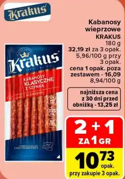 Carrefour Kabanosy wieprzowe KRAKUS oferta