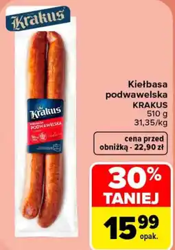 Carrefour Kiełbasa Podwawelska Krakus oferta