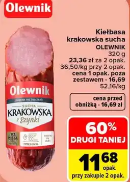 Carrefour Kiełbasa Krakowska Sucha Olewnik oferta