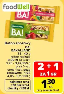 Carrefour Baton zbożowy BA! BAKALLAND oferta