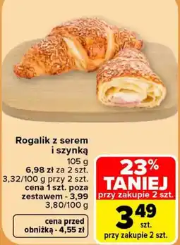 Carrefour Rogalik z serem i szynką oferta