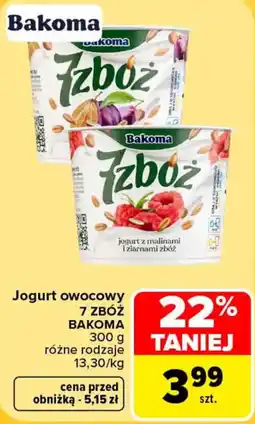 Carrefour Jogurt owocowy 7 ZBÓŻ BAKOMA oferta