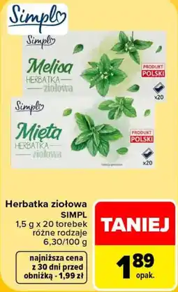 Carrefour Herbatka ziołowa SIMPL oferta