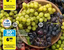 Carrefour Market Winogrona bezpestkowe białe, czerwone, miks CARREFOUR oferta