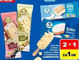Carrefour Lody na patyku, kanapka lodowa, łódka śmietankowa CARREFOUR oferta