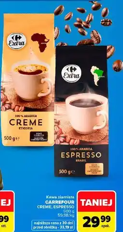 Carrefour Kawa ziarnista Carrefour Extra Creme, Espresso oferta