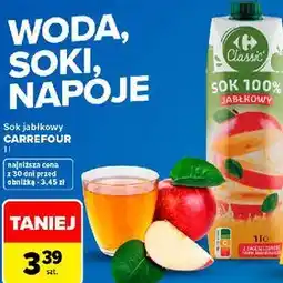 Carrefour Sok jabłkowy CARREFOUR Classic oferta