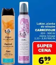 Carrefour Lakier, pianka do włosów Carrefour Soft oferta