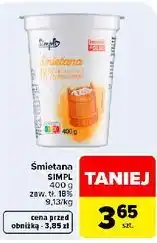 Carrefour Śmietana SIMPL 18% oferta