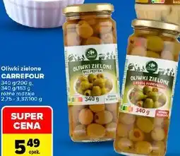 Carrefour Oliwki zielone CARREFOUR bez pestek lub z pastą paprykową oferta